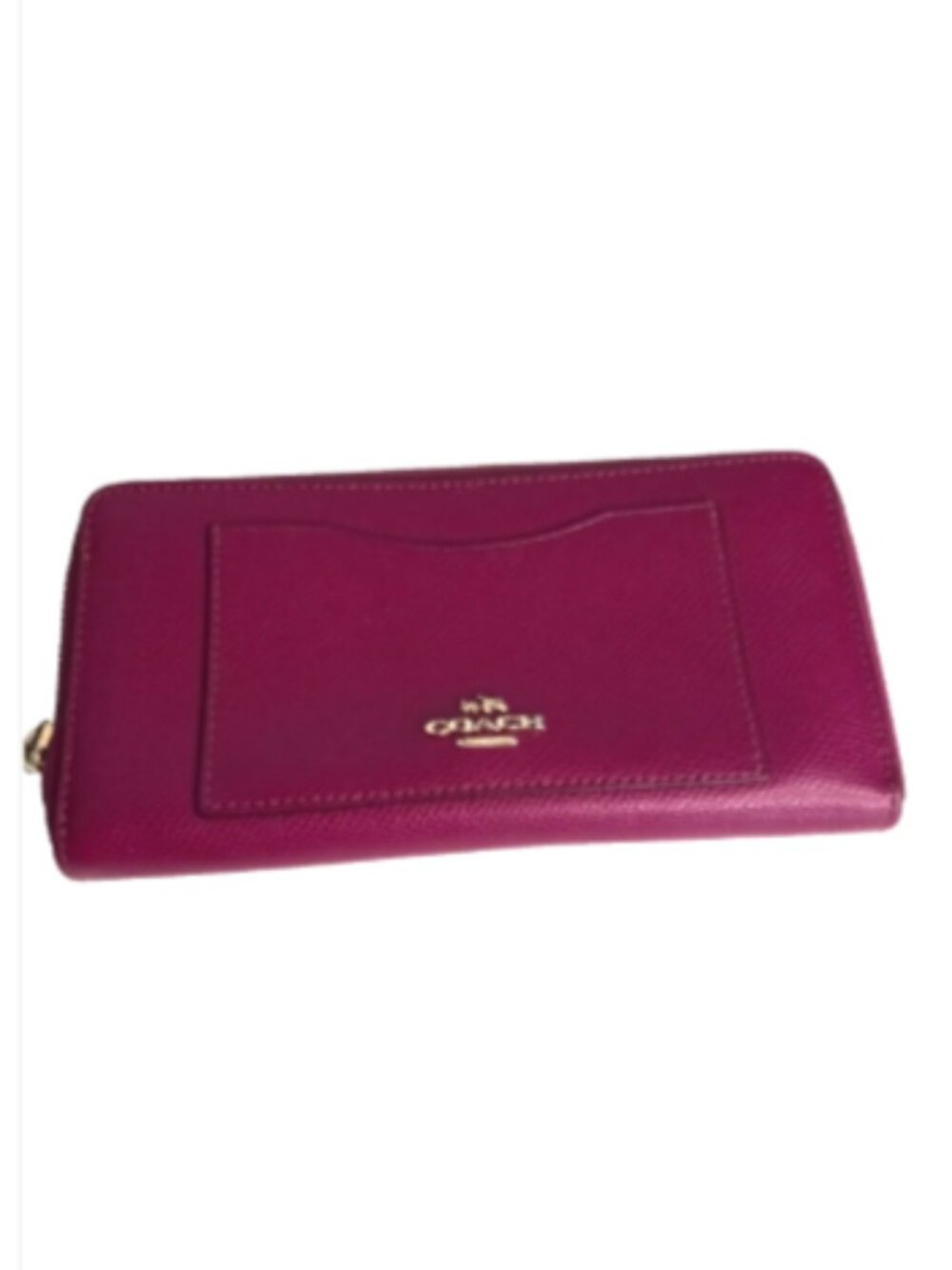 Coach Women's Burgundy Leather Zip Around Wallet Accordion Organizer 8x4 EUC